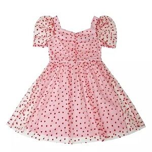 Charming Pink Heart Kids Casual Dress